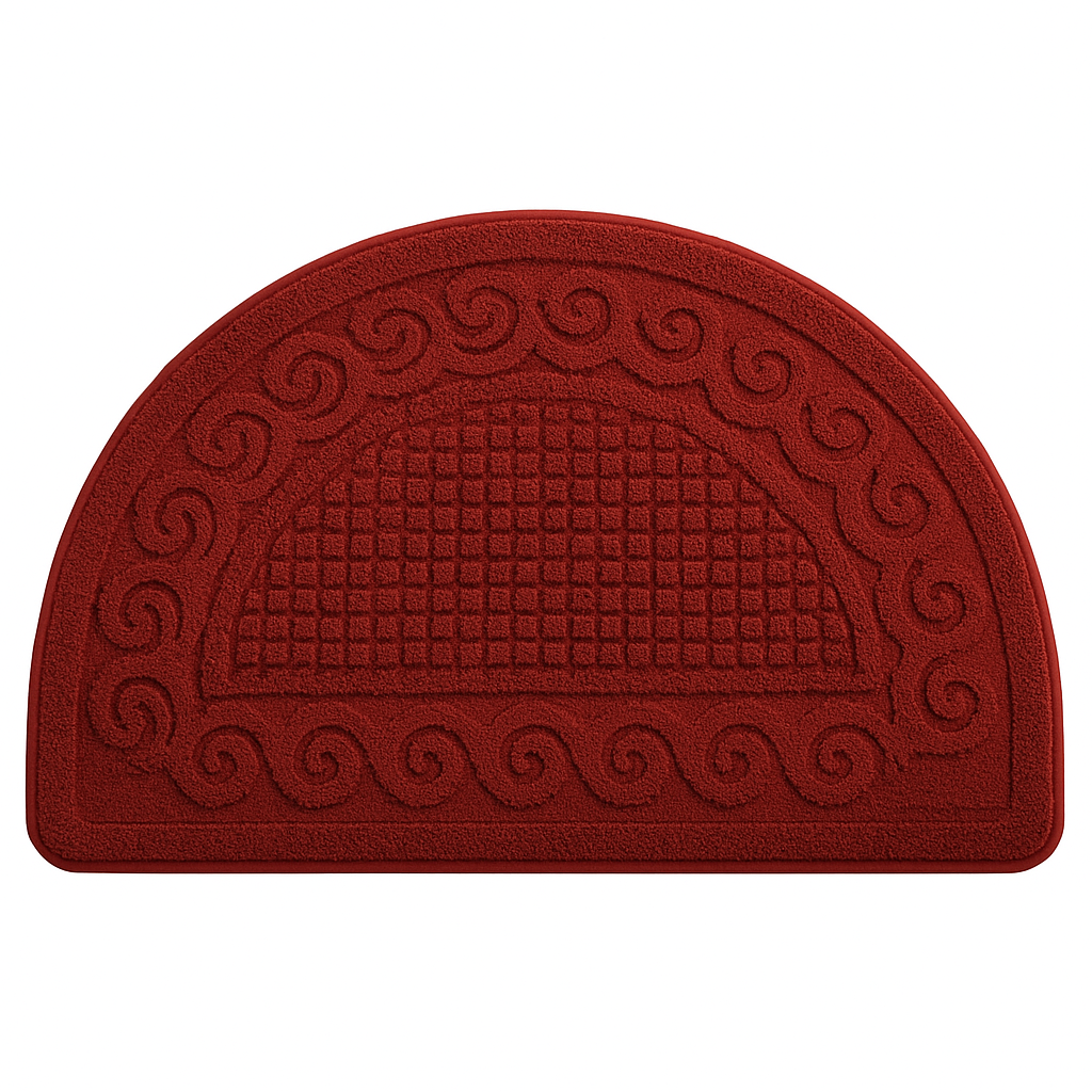 Half Moon Red Bath Mat