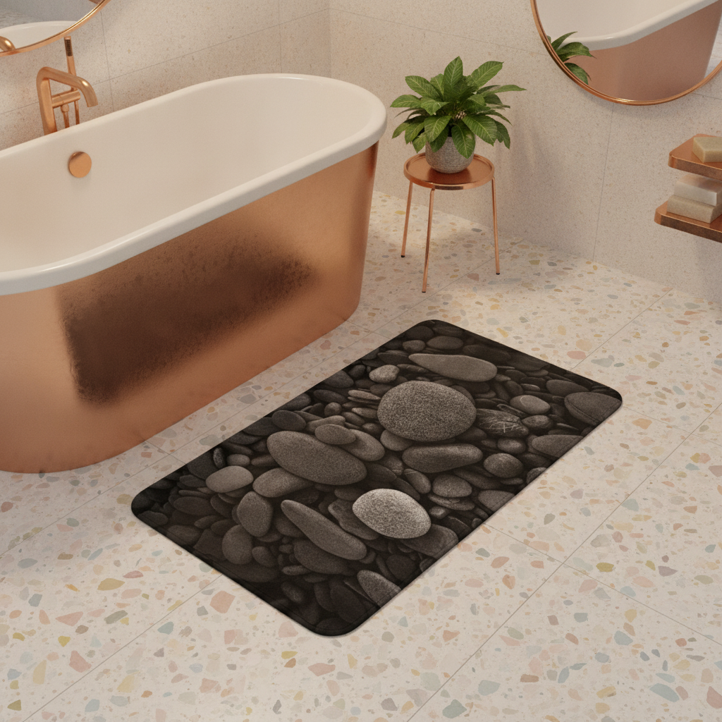 Pebble Black Bathroom Rug - view 11
