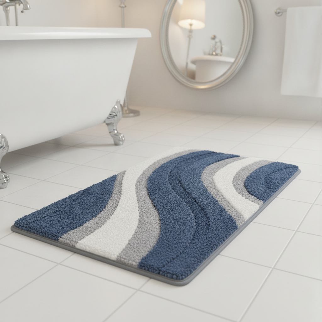 Blue Gray Bath Mat