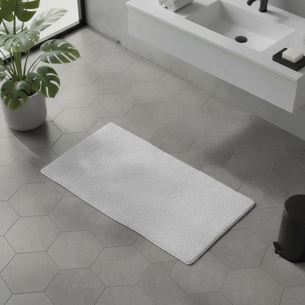 Caterpillar White Bath Mat - color variations