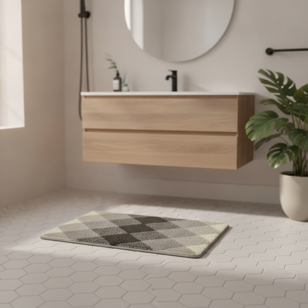 Checkered Bath Mat