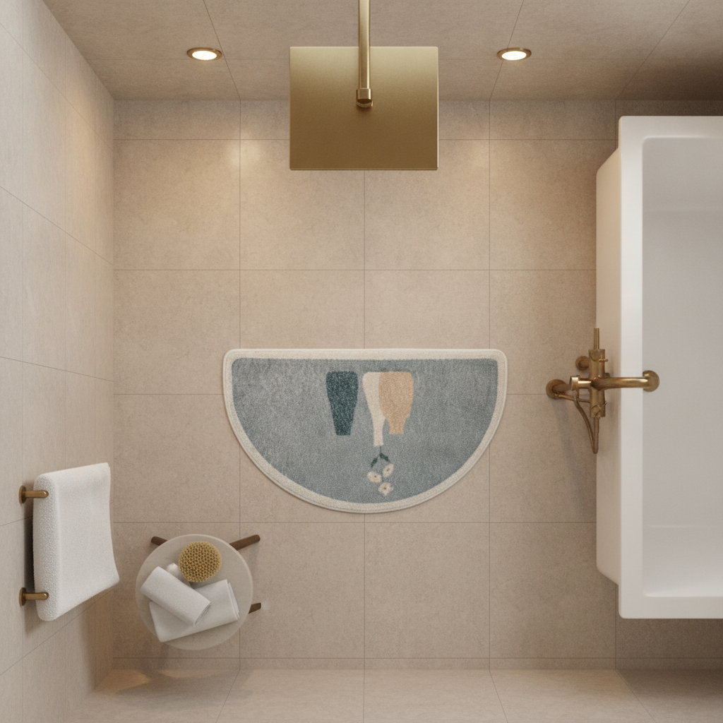 Half Moon Non-Slip Bath Mat - care instructions