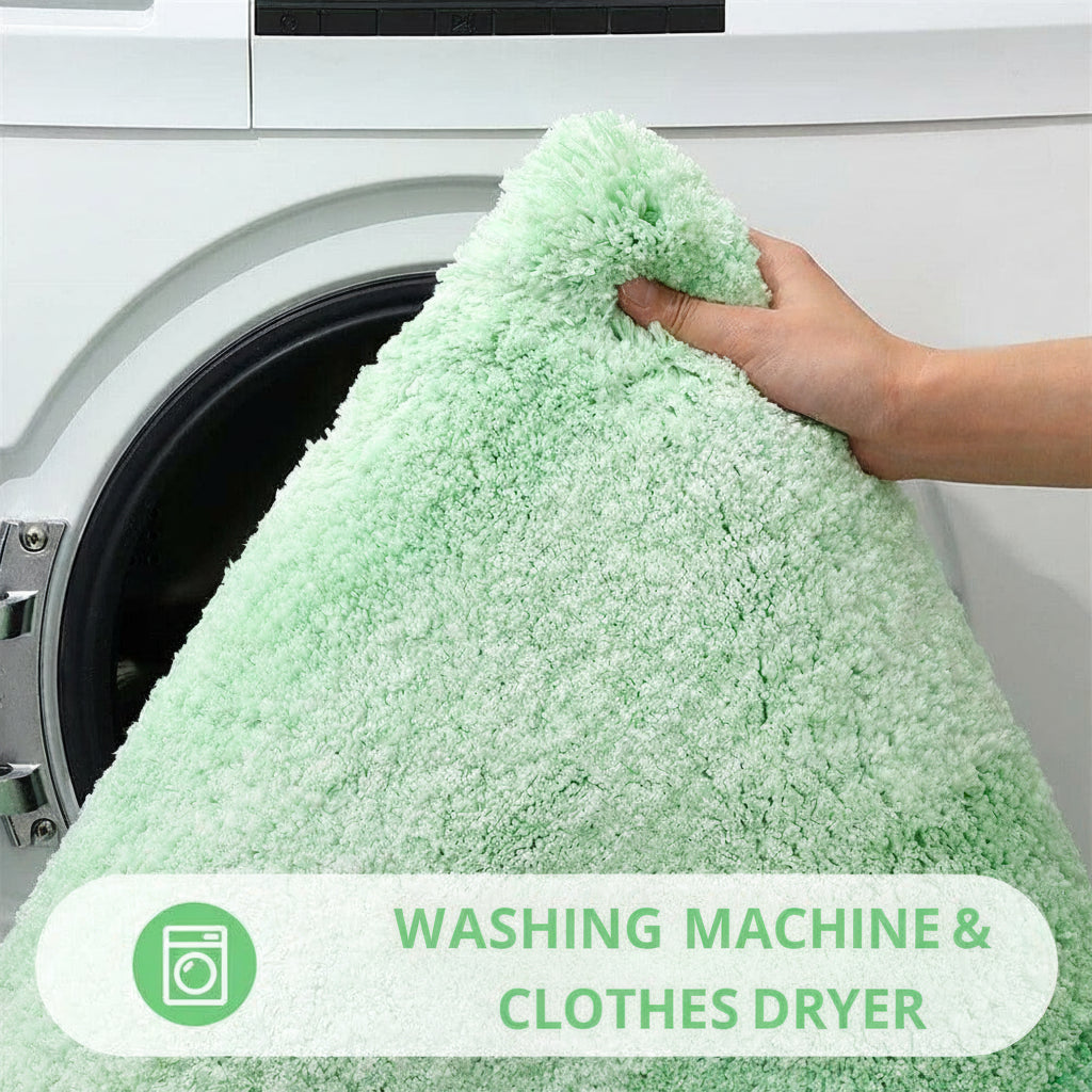 Green White Bath Mat