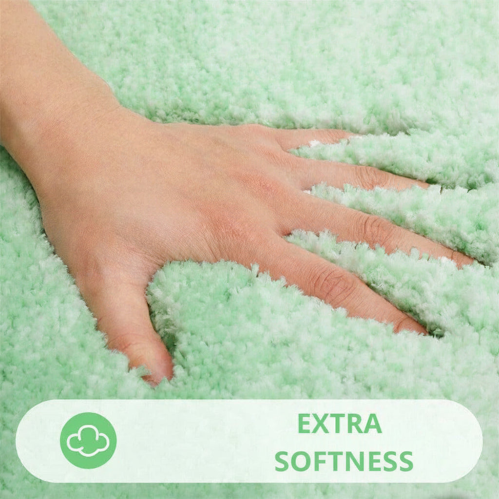 Green White Bath Mat