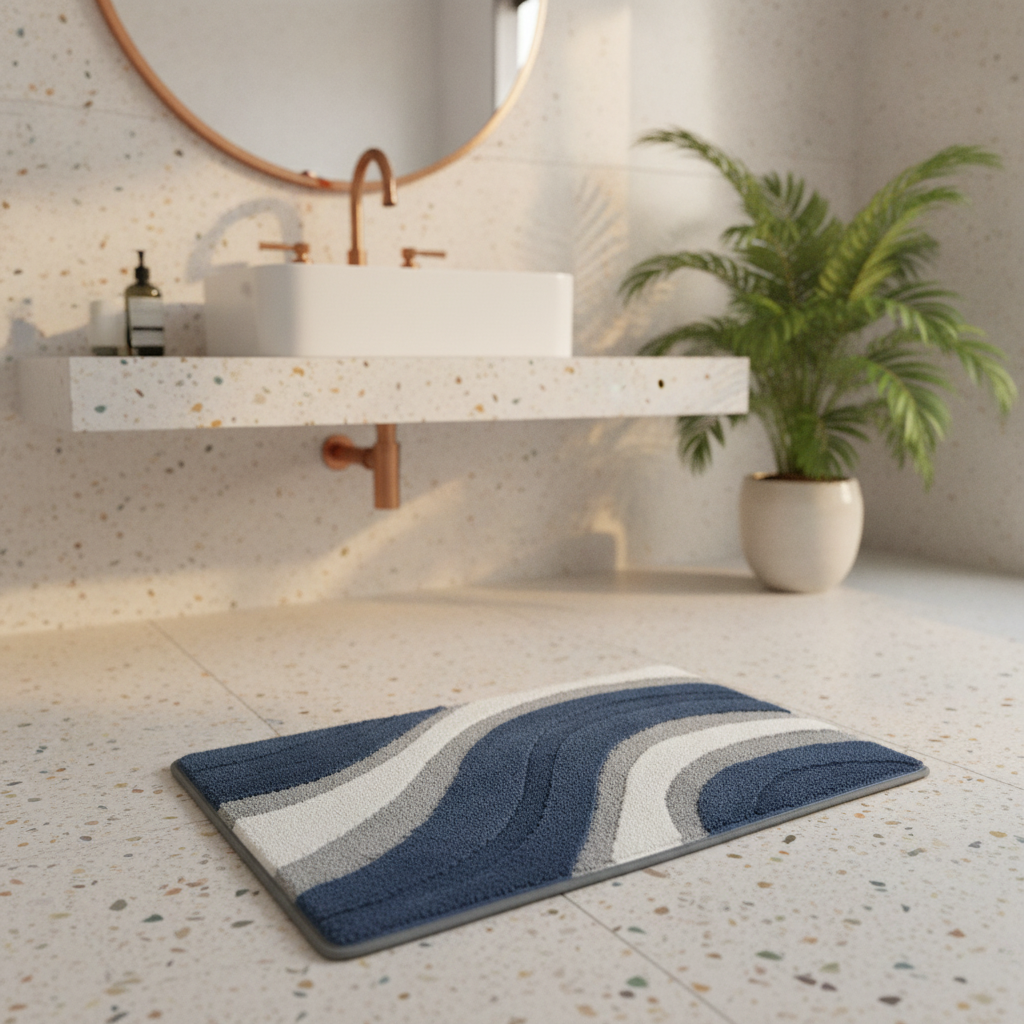 Blue Gray Bath Mat