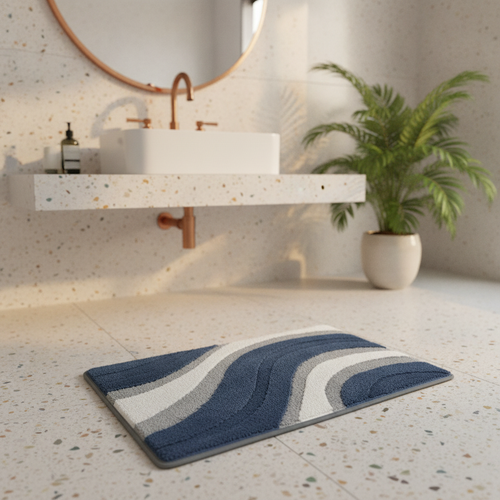Blue Gray Bath Mat