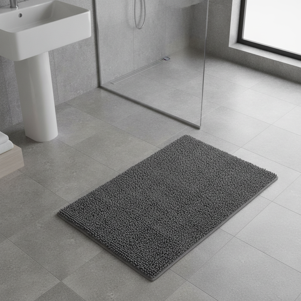 Caterpillar Gray Bath Mat
