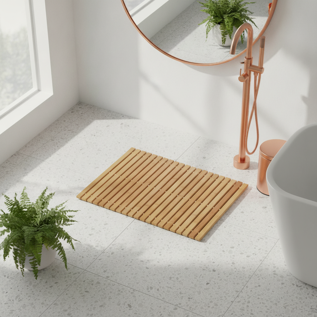 Natural Bamboo Slatted Bath Mat