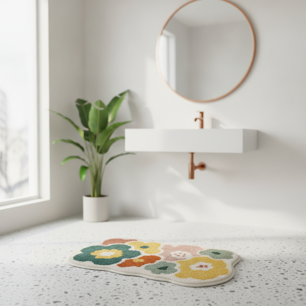 Flower Bathroom Rug