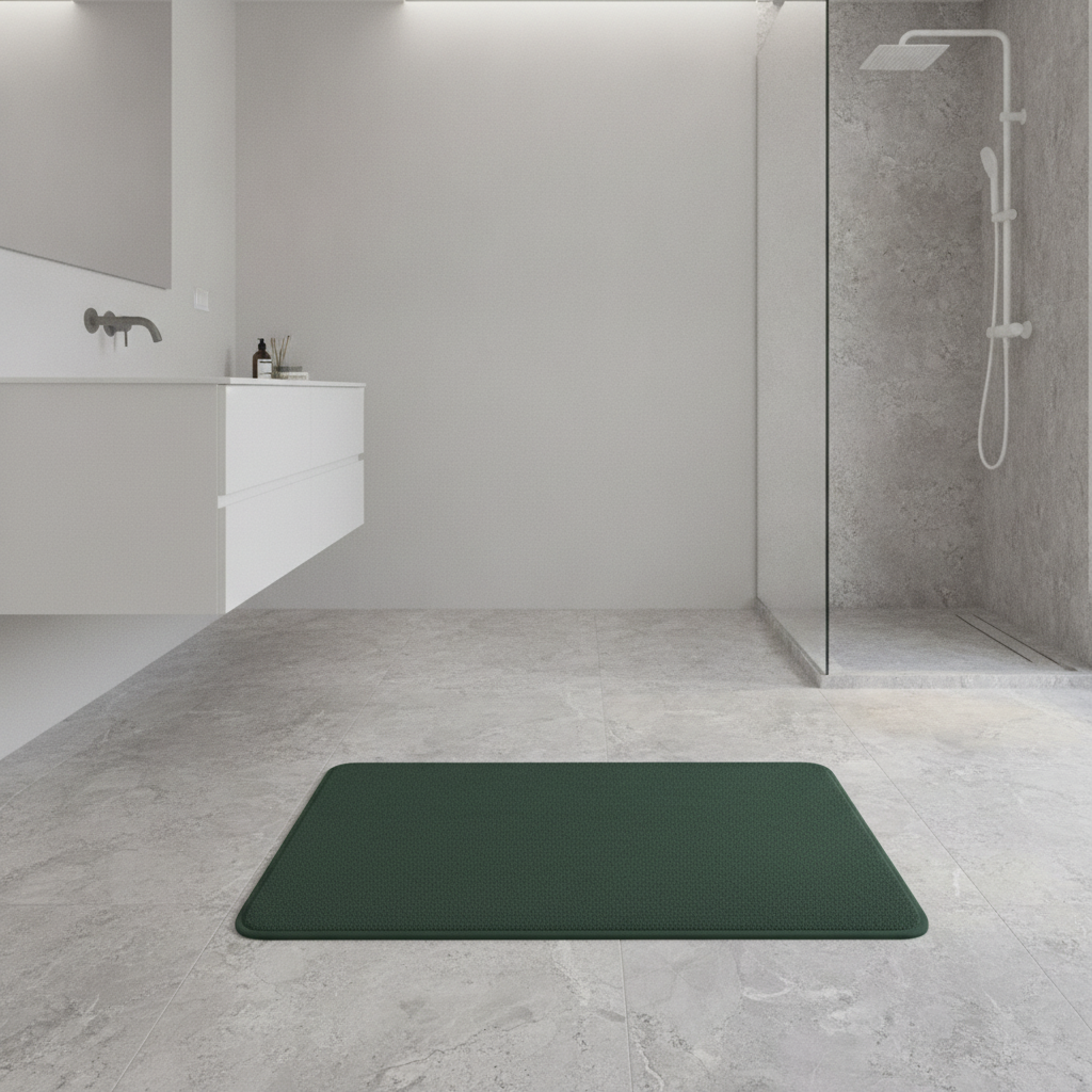 Green Wood Bath Mat