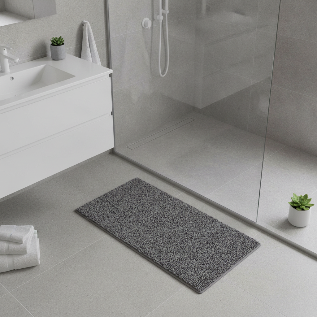 Caterpillar Gray Bath Mat - care instructions