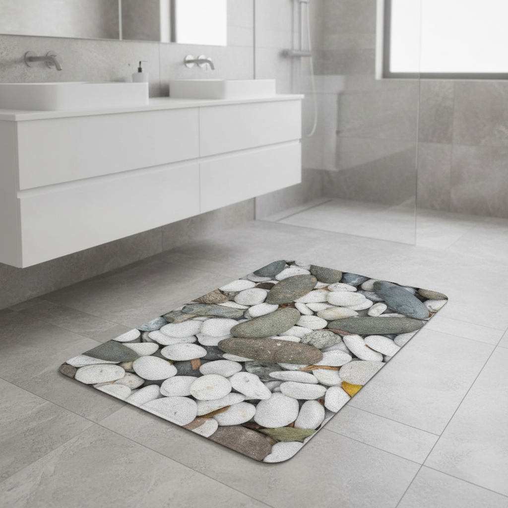 White Bathroom Runner