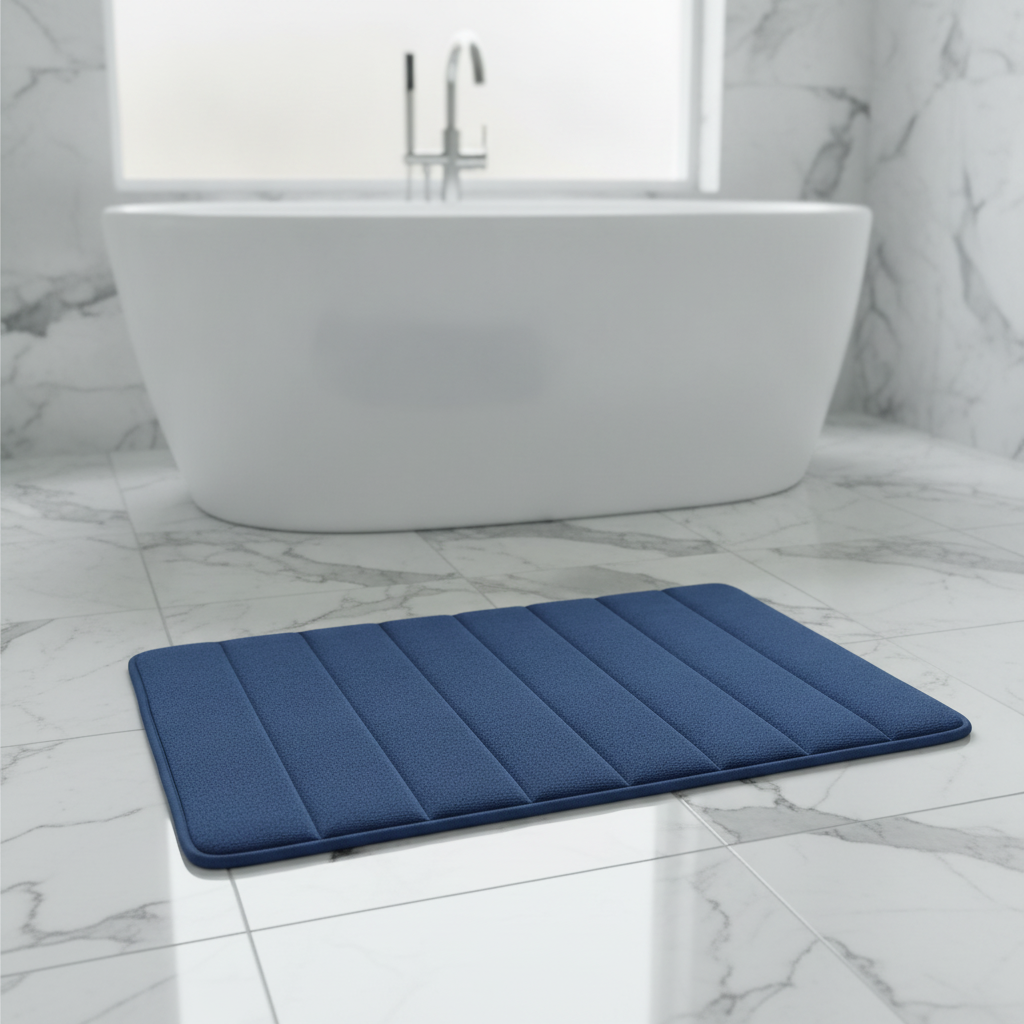 Thick Blue Bath Mat - care instructions
