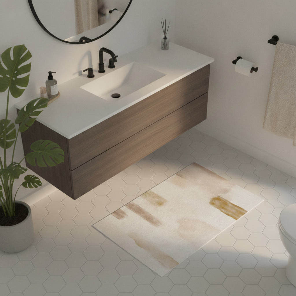 Beige Bathroom Rug