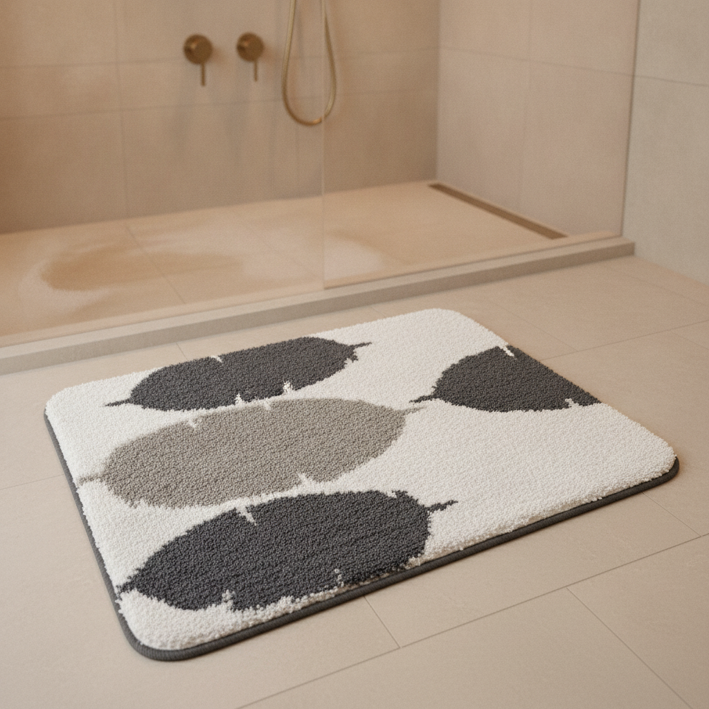 Plume Bath Mat - bathroom setting