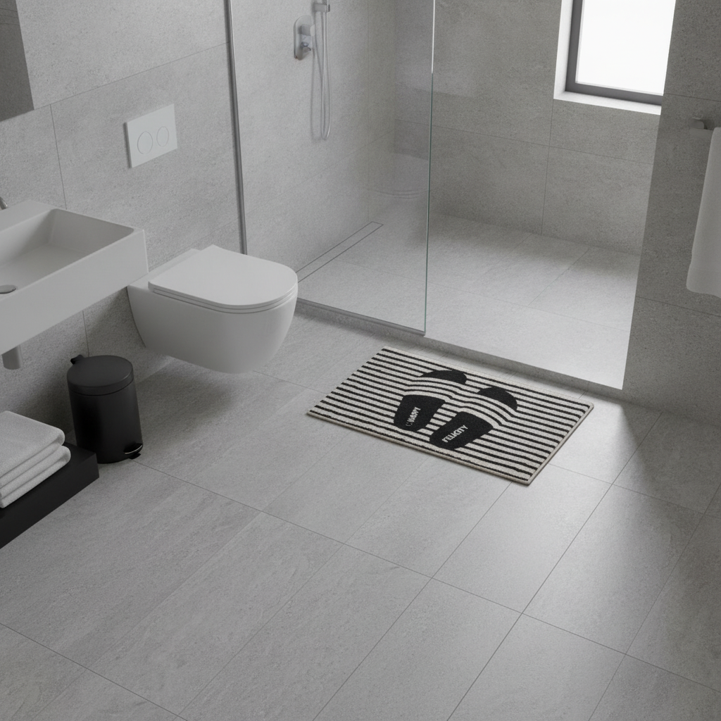 Striped Bathroom Rug