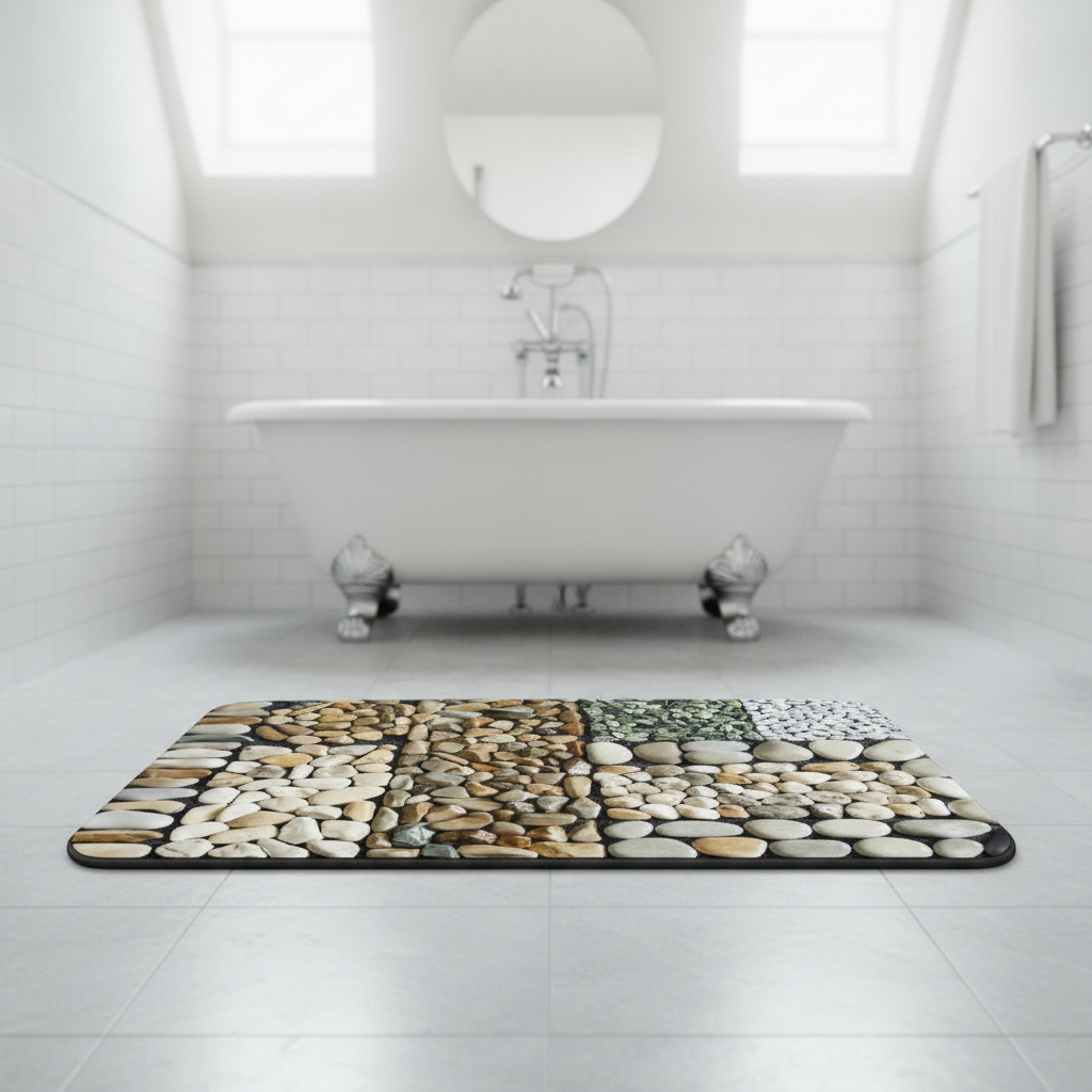 Pebble Pattern Bathroom Rug - view 11