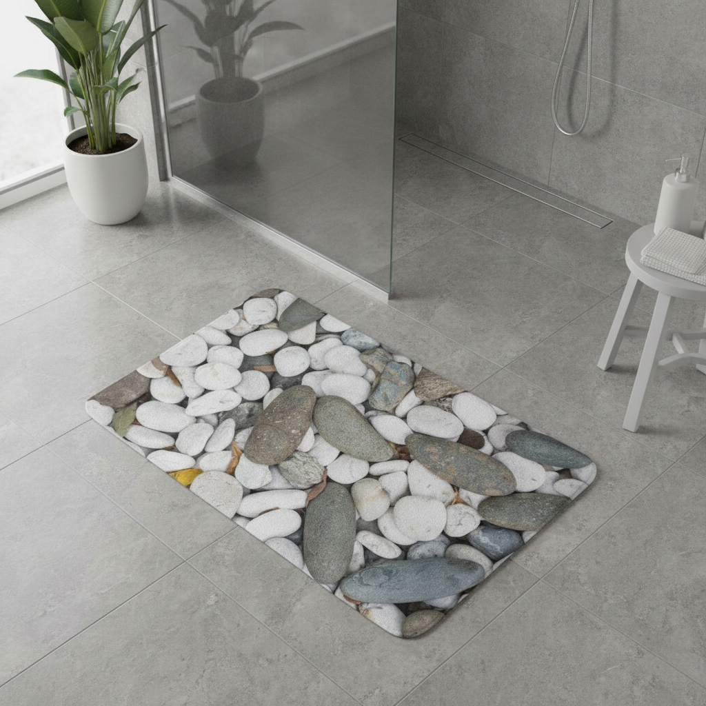 En Pebble Gray Bathroom Rug