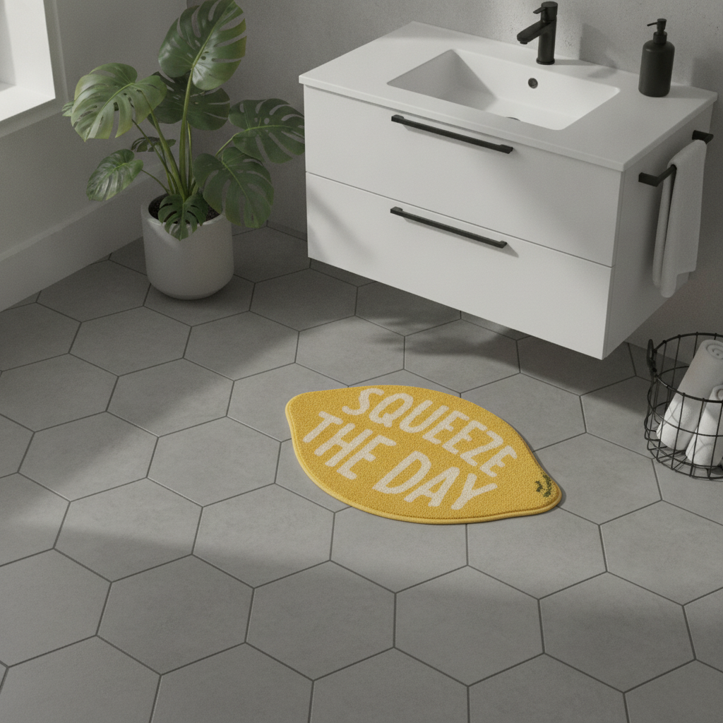 Lemon Bath Mat - bathroom setting