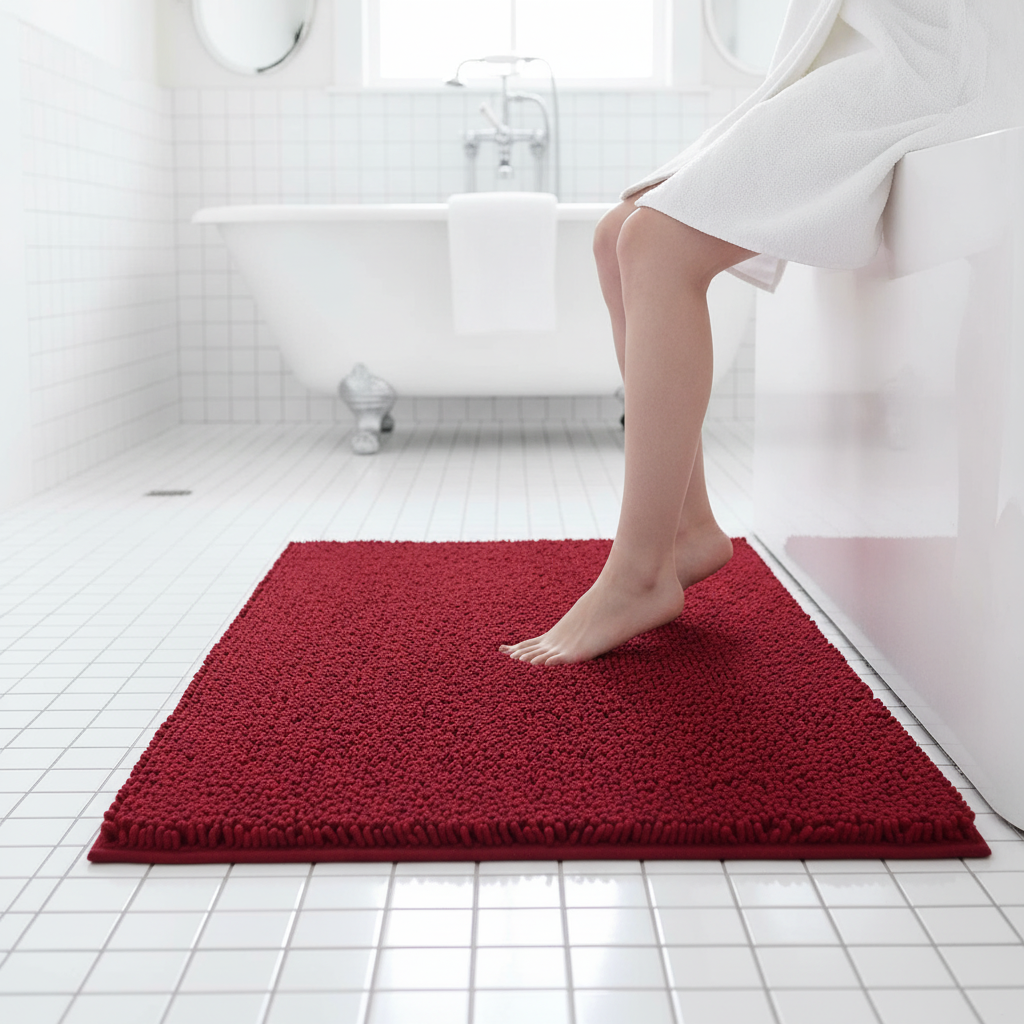 Non-Slip Large Size Bathroom Rug - close-up texture