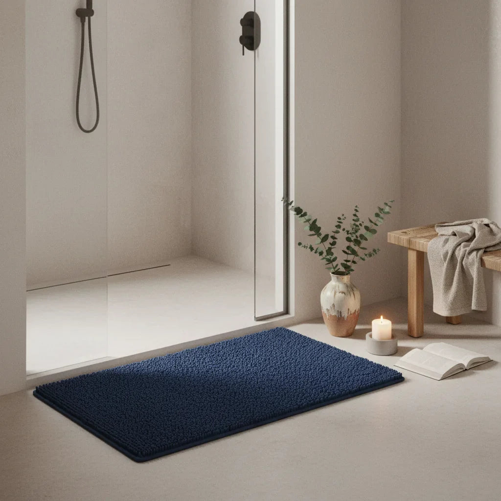 Large Blue Navy Bath Mat