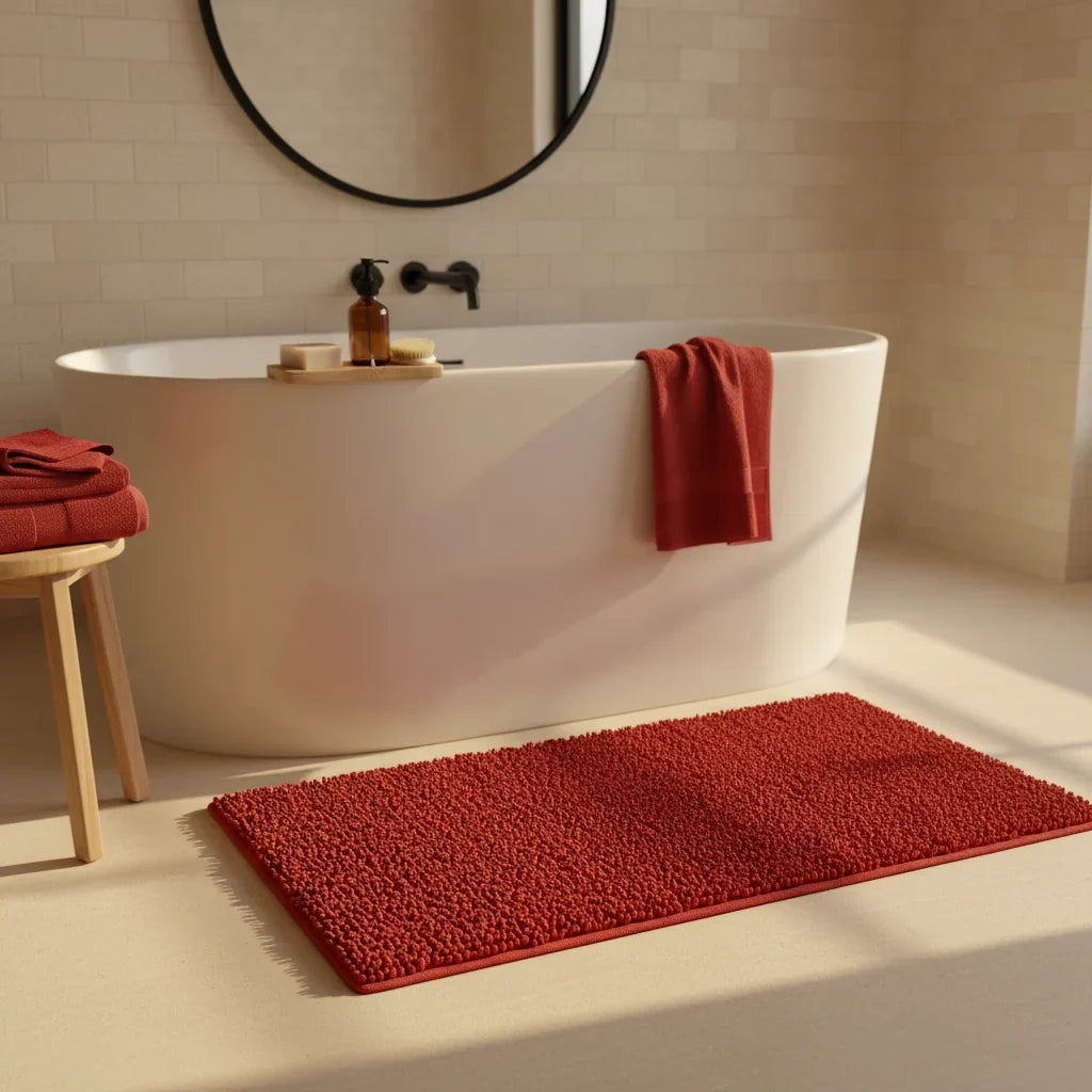 Large Red Bath Mat
