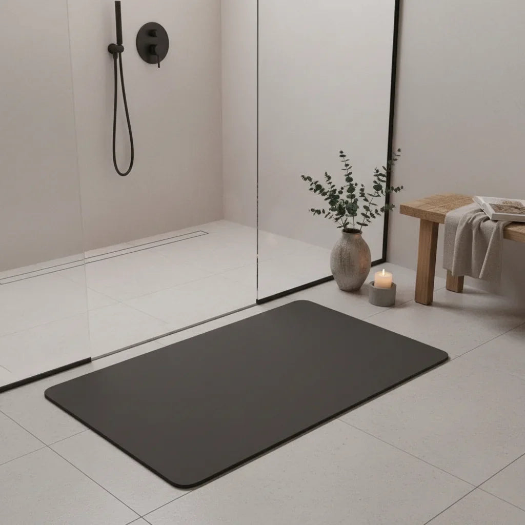 Non-Slip Black Bath Mat - lifestyle photo