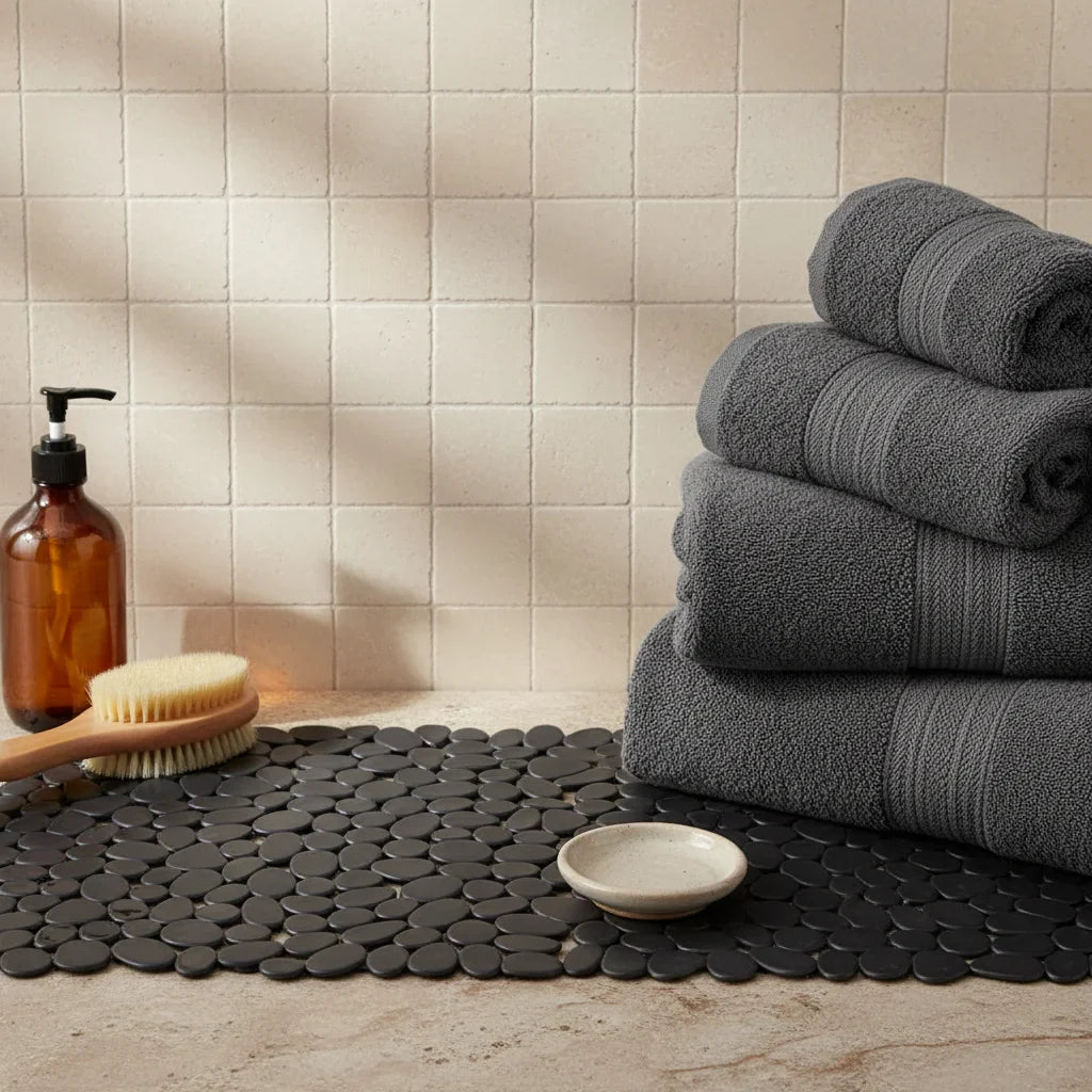 Non-Slip Plastic Pebbles Bath Mat