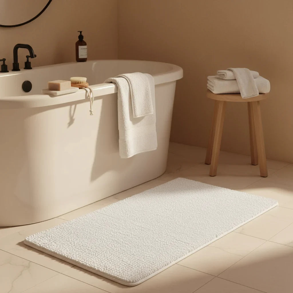 Non-Slip White Bath Mat