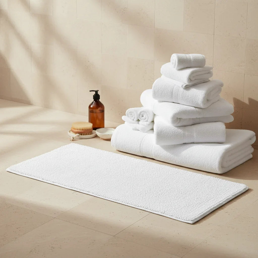 Non-Slip White Bath Mat