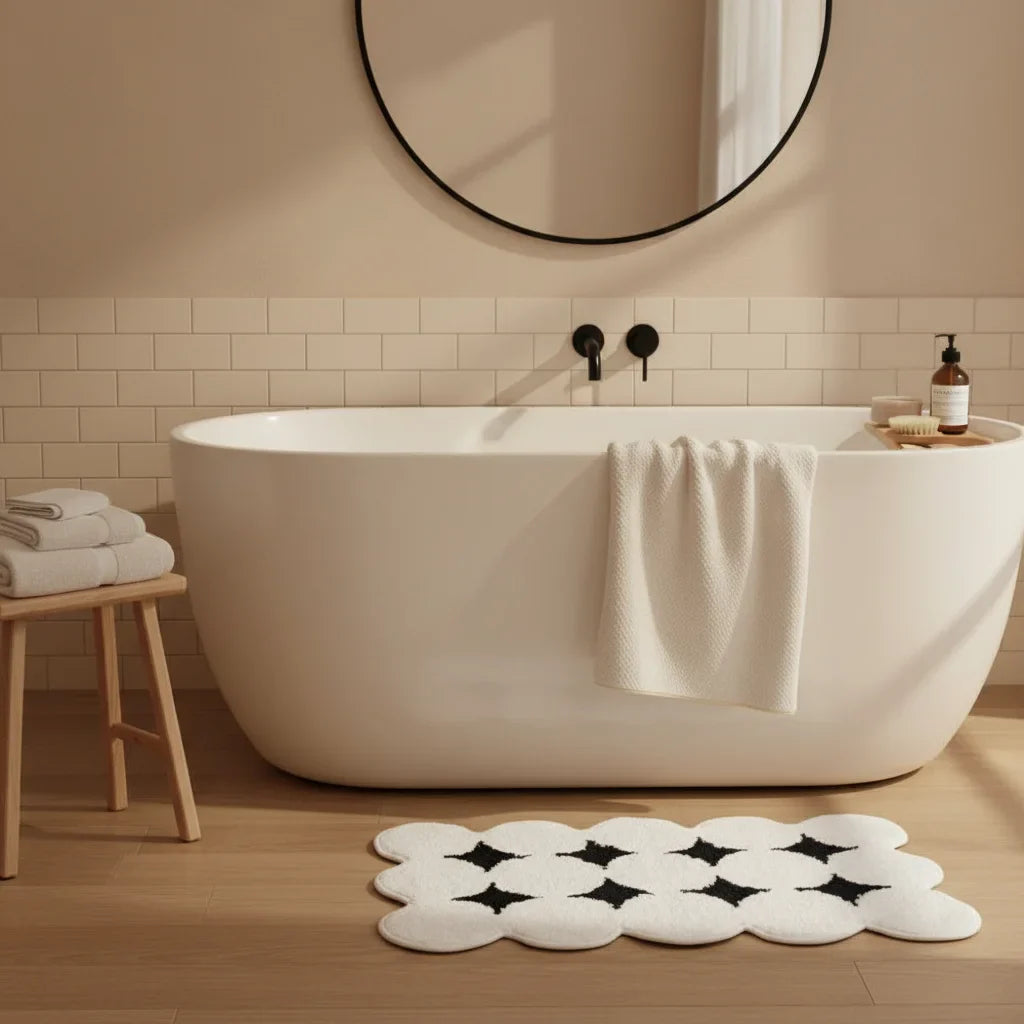 Original Black White Bathroom Rug
