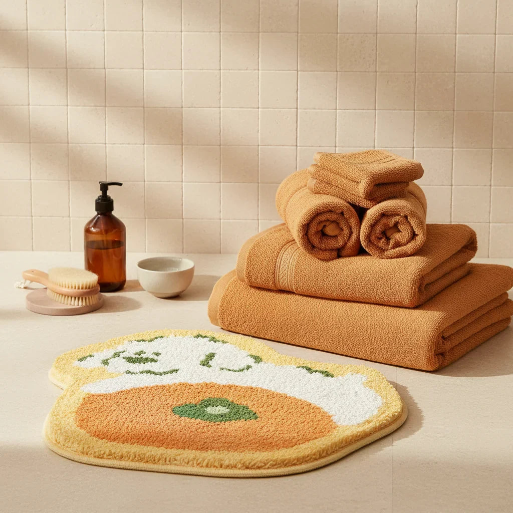Original Orange Bathroom Rug