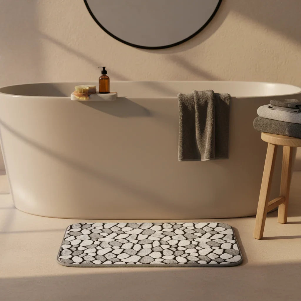 Original Pebble Bathroom Rug - size comparison