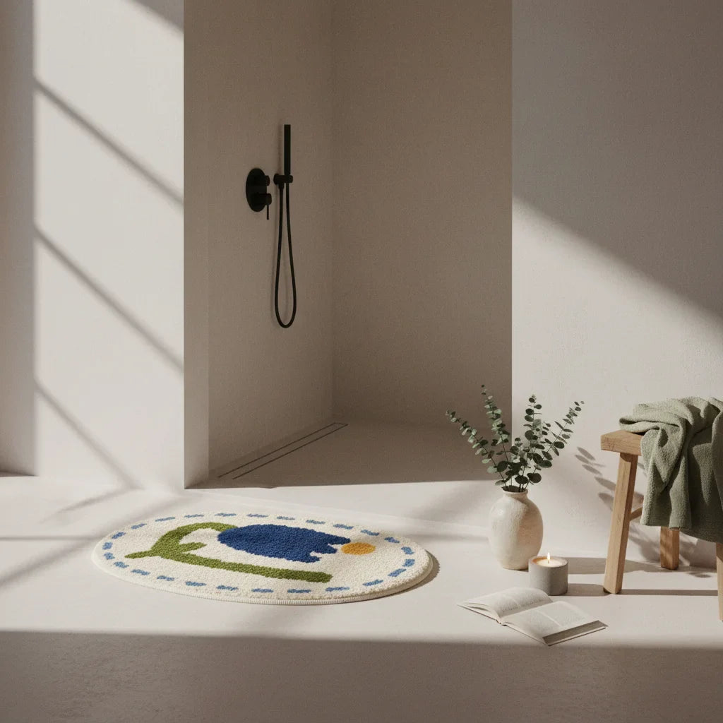 Oval Bathroom Rug - lifestyle photo