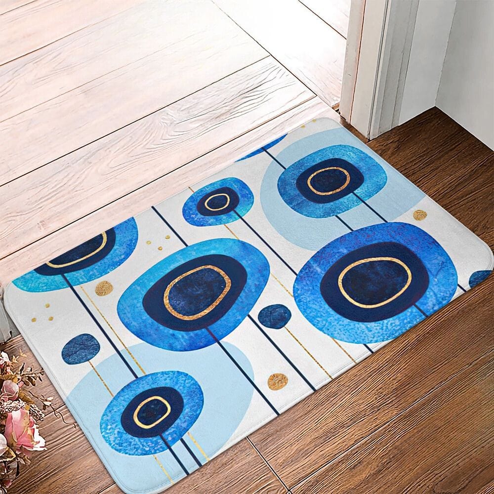 Pattern Blue Bath Mat