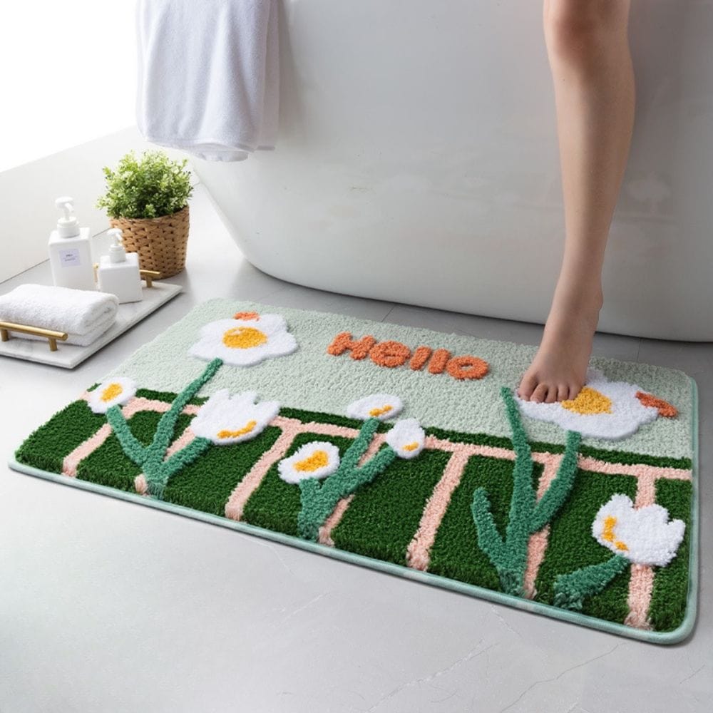 Pattern Flower Bath Mat