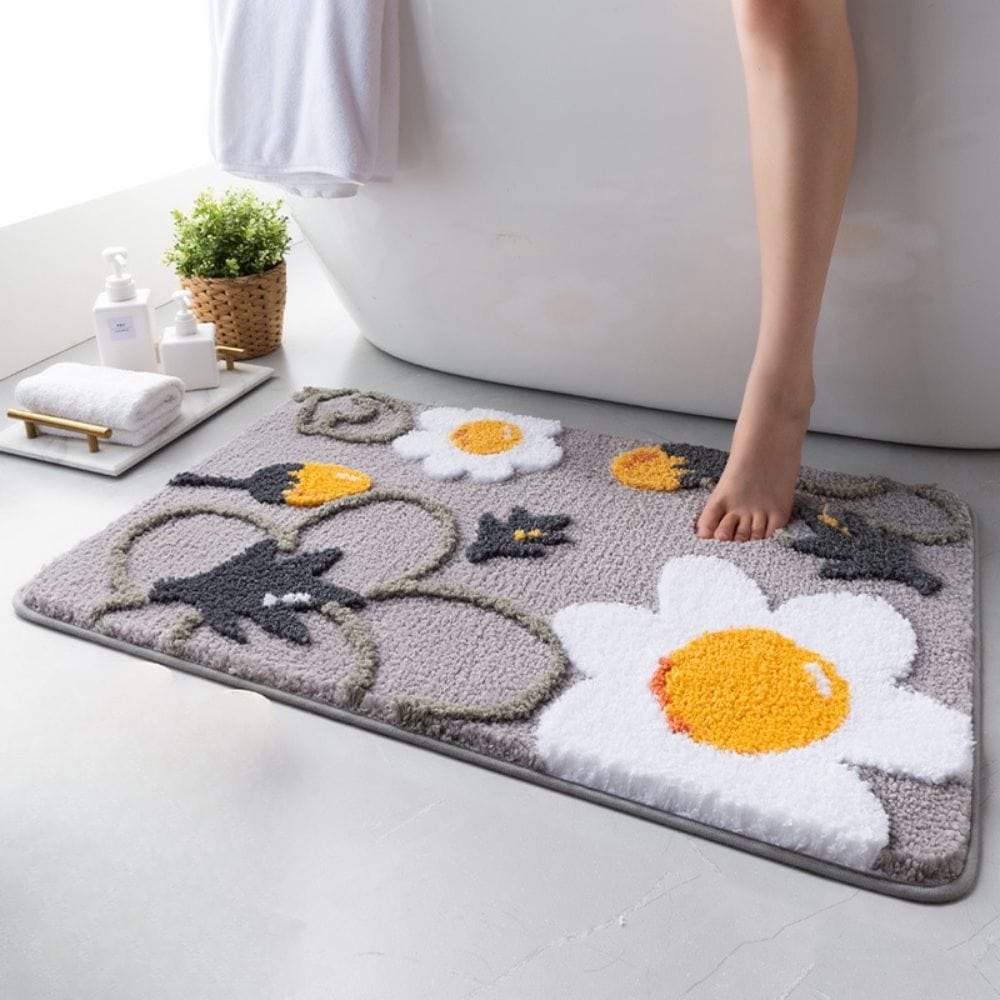 Pattern Flower Bath Mat - lifestyle photo