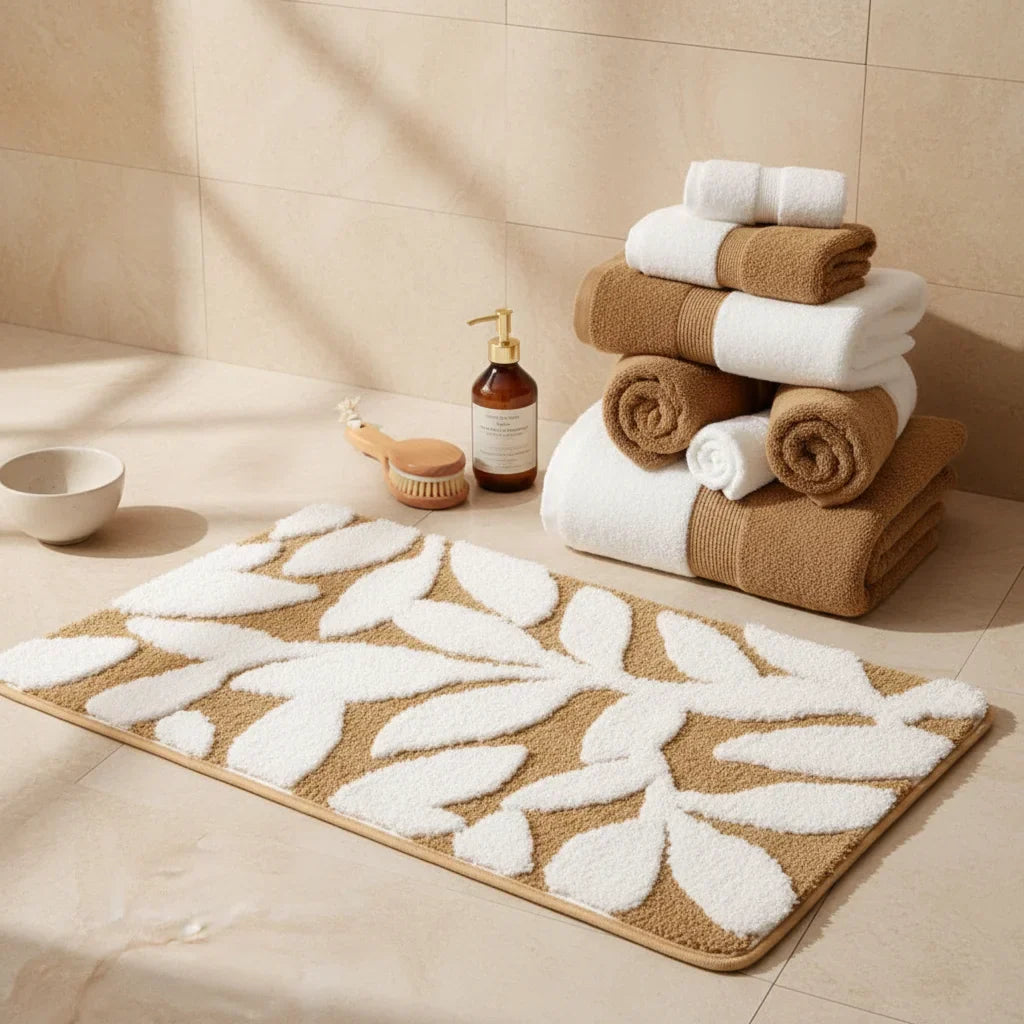 Pattern Leaf Bath Mat