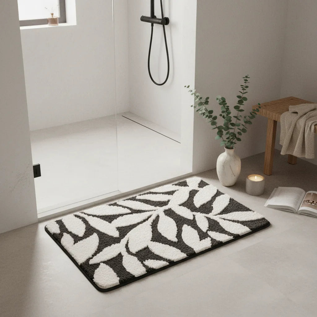Pattern Leaf Bath Mat