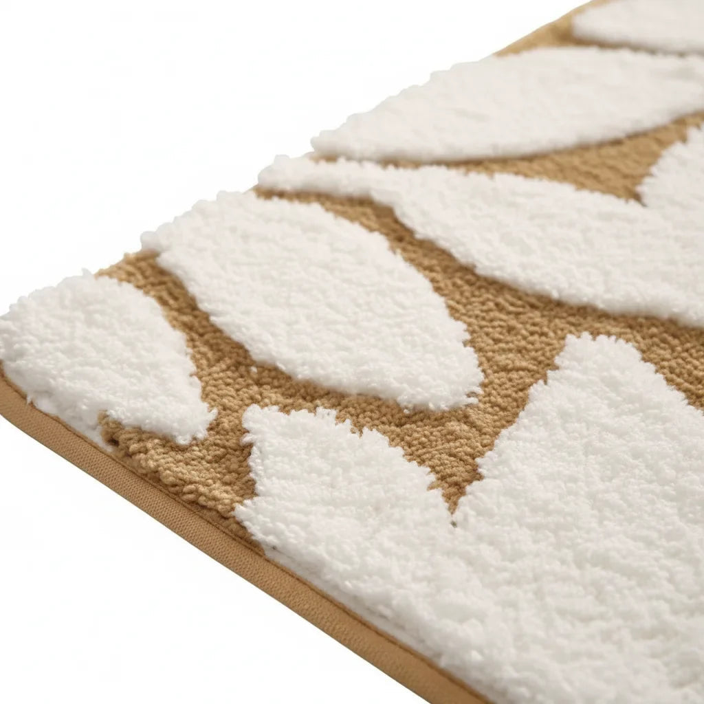 Pattern Leaf Bath Mat - bathroom setting