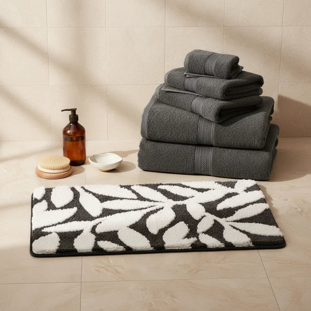 Pattern Leaf Bath Mat - care instructions