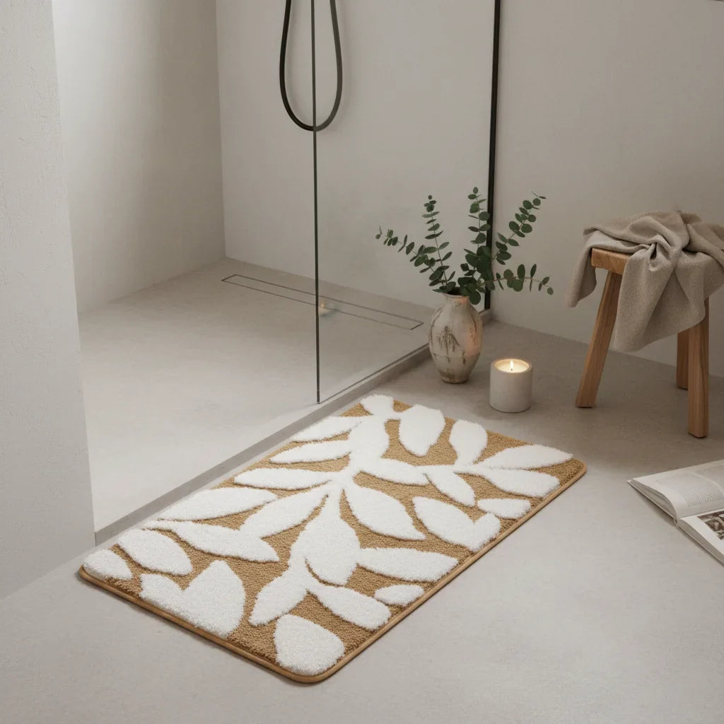 Pattern Leaf Bath Mat - lifestyle photo