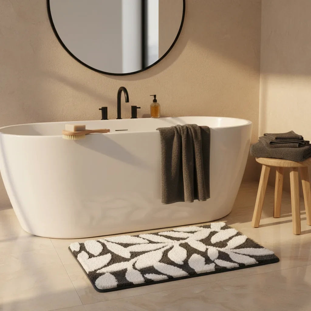 Pattern Leaf Bath Mat - view 9