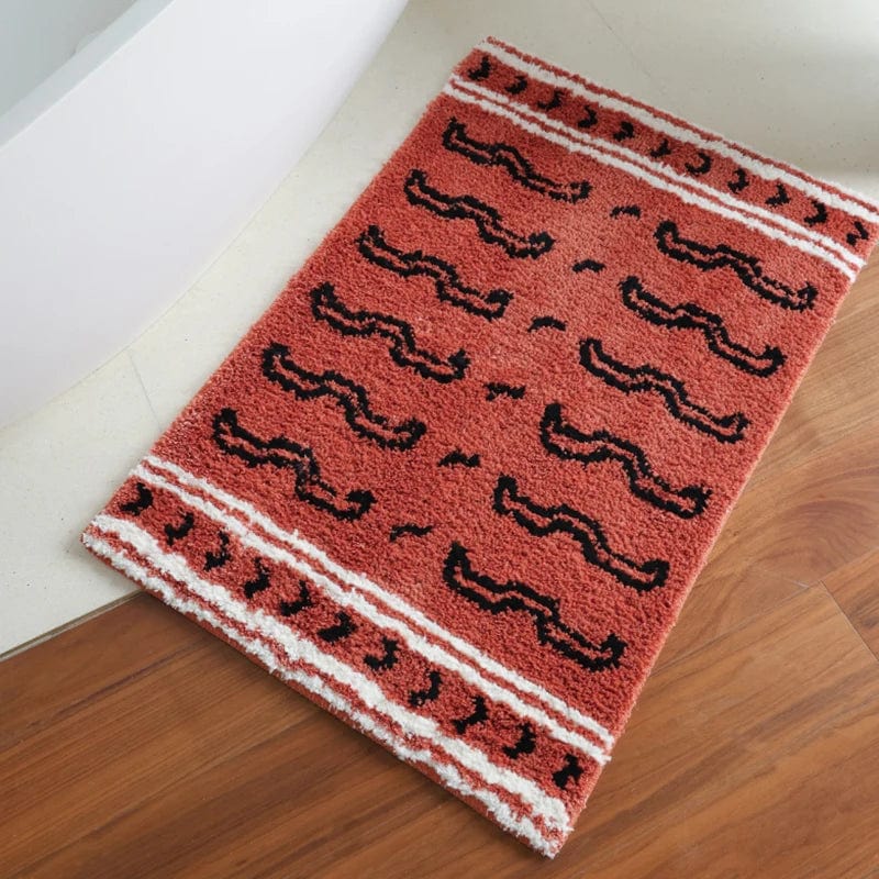 Pattern Tiger Bath Mat - bathroom setting