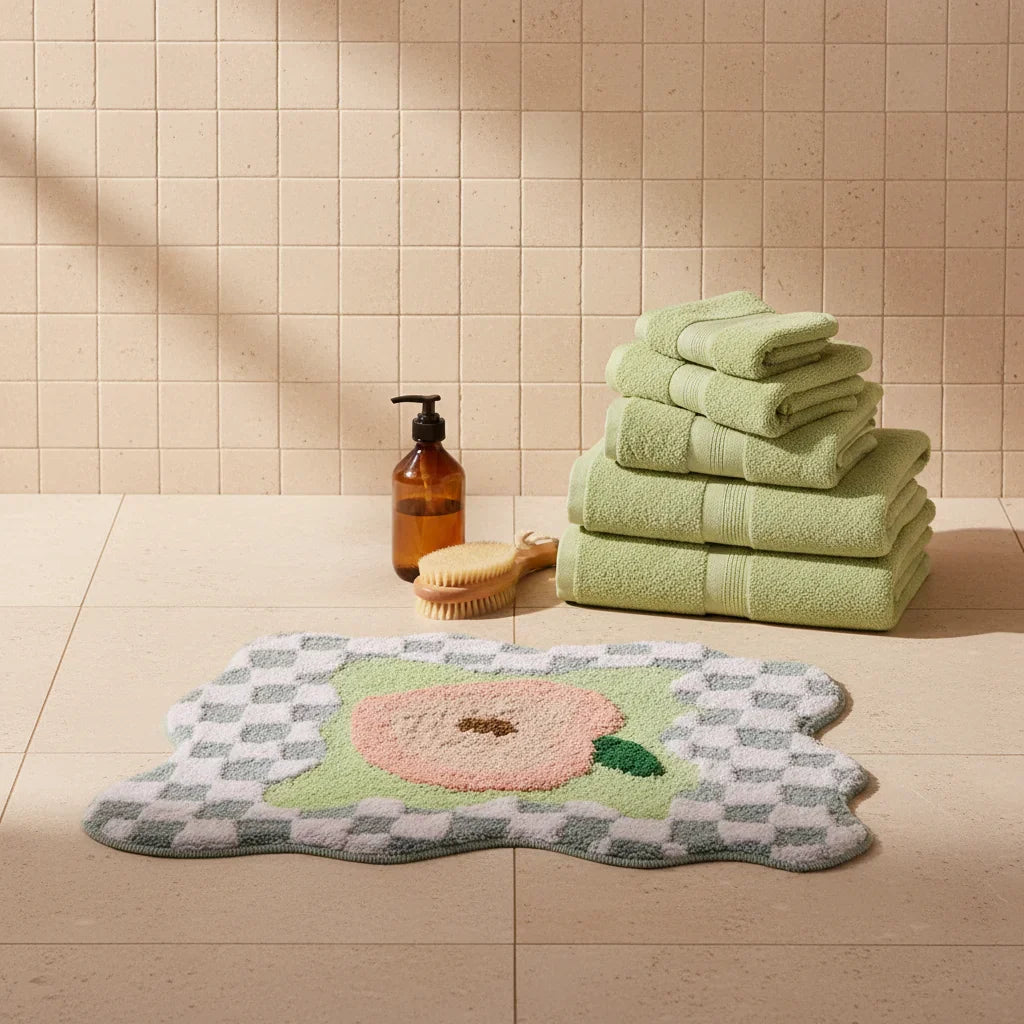Peach Art Bath Mat