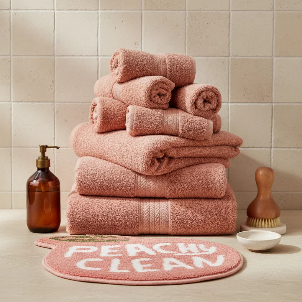 Peach Bath Mat - close-up texture