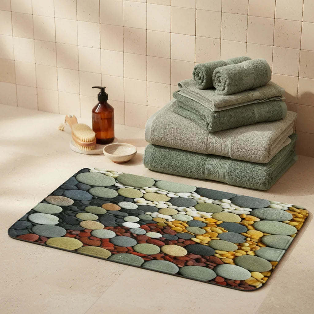 Pebble Bathroom Rug - bathroom setting