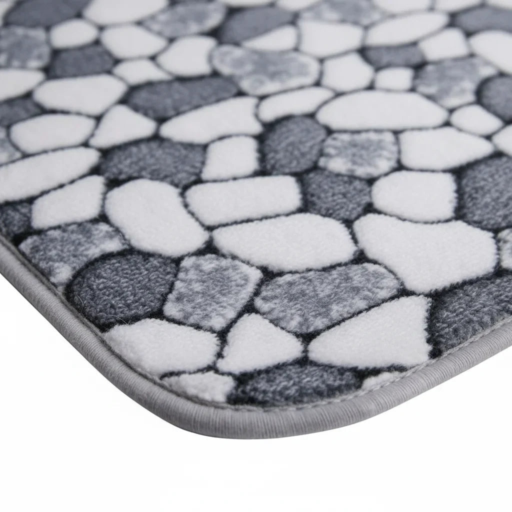 Pebble Gray Bath Mat - bathroom setting