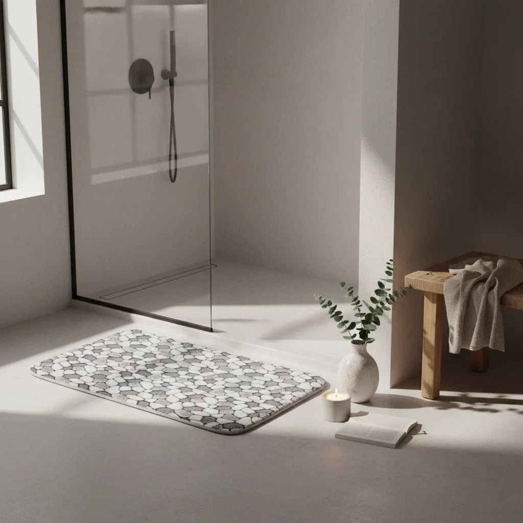 Pebble Gray Bath Mat - lifestyle photo