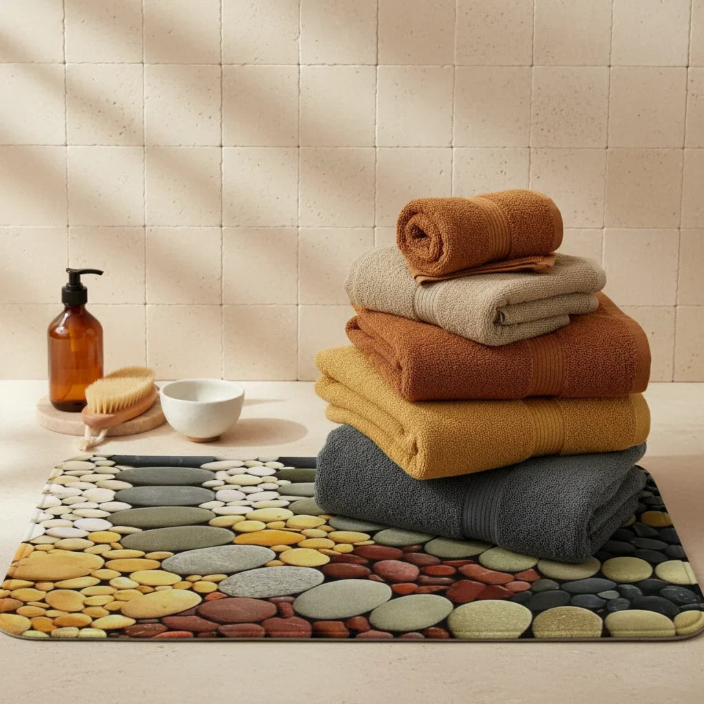 Pebble Pattern Bath Mat - close-up texture